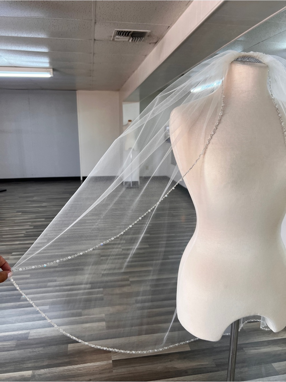 Symphony Bridal Ivory Beaded Edge Wedding Veil